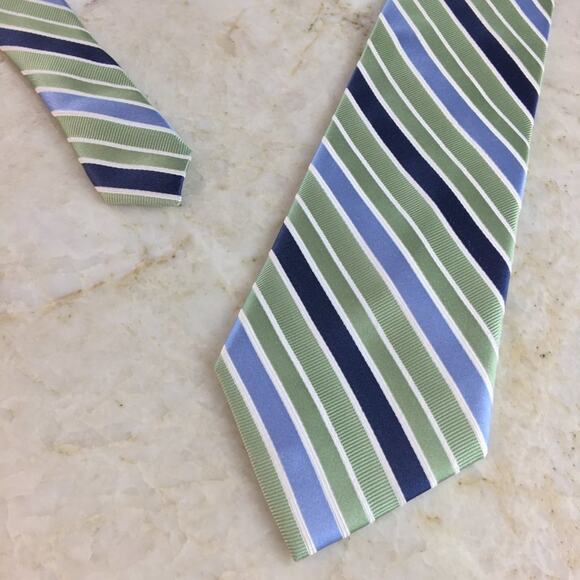ASHFORD & BROOKS, LONDON, REGIMENT STRIPE SILK TIE - Picture 9 of 14